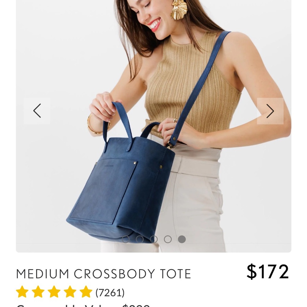 Portland Leather Goods Medium Crossbody Tote Lavender - Picture 10 of 14